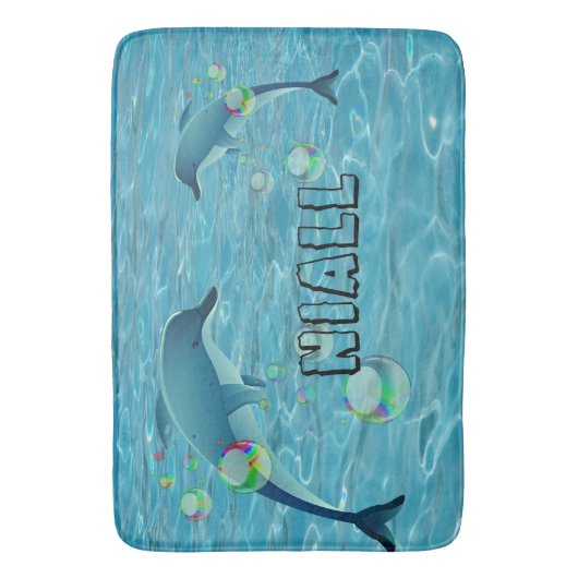 Fun Dolphins en Bubbles Badmat (Voorkant Verticaal)