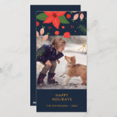 Fun Doodle Floral | Fotovakantiekaart Feestdagenkaart (Voorkant / Achterkant)