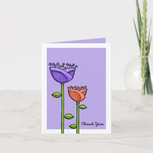 Fun Doodle Flowers Merci orange violet (Devant)