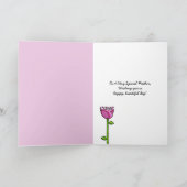 Fun Doodle Flowers rose bleu carte de fête des mèr (Intérieur)