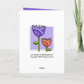 Fun Doodle Flowers violet orange carte d'anniversa (Dos)