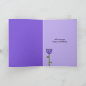 Fun Doodle Flowers violet orange carte d'anniversa (Intérieur)