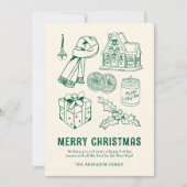 Fun Doodle Non-Photo Christmas Feestdagenkaart (Voorkant)