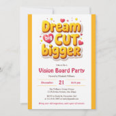 Fun Dream Big Cut Grotere Visie Board Party Kaart (Voorkant)