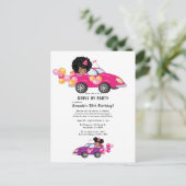 Fun drive by Birthday Girl Party Briefkaart (Staand voorkant)