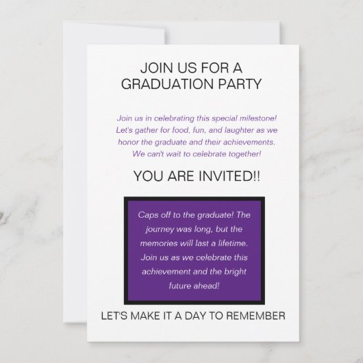 Fun Drive By Party 2020 Graduation Faire-part (Dos)