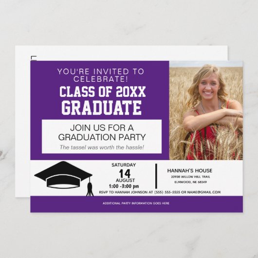 Fun Drive By Party 2020 Graduation Faire-part (Devant / Derrière)