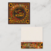 Fun Dude Be Kind Inspirivity Vriendheidskaarten Vierkante Visitekaartje (Voorkant / Achterkant)