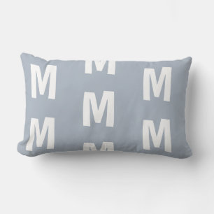 Fun Dusty Blue Monogram Kussen