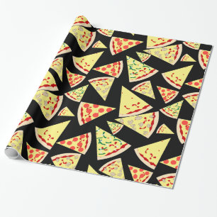 Fun Dynamic Random Pattern Pizza Lover's Cadeaupapier