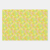 Fun Easter Eggs White Green Striped Pattern Inpakpapier Vel (Voorkant 2)