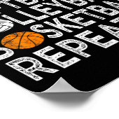 Fun Eat Slaap Softbal Volleybal Basketbal Jongens Poster (Hoek)