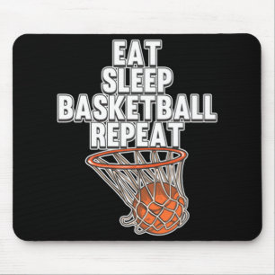 Fun Eat Sleep Basketball Herhaal Sportcoach Playe Muismat