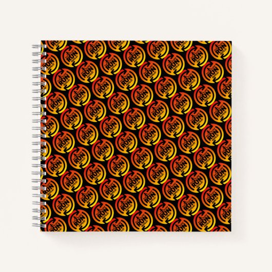 Fun Eat Sleep Run Herhaal Sunset Pattern Square Notitieboek (Voorkant)