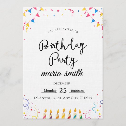 Fun & Editable Birthday Invitation – Custom Party (Devant)