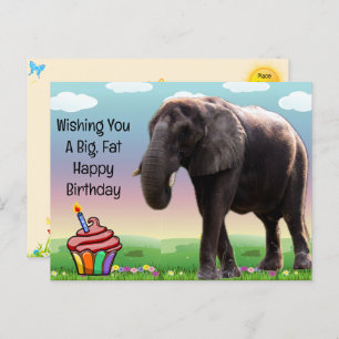Fun Elephant Birthday Briefkaart