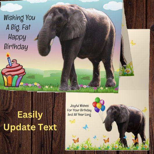 Fun Elephant Birthday Kaart