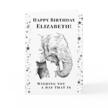 Fun Elephant Bonne Carte de voeux d'anniversaire