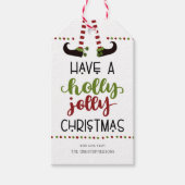 Fun Elf Legs Holly Jolly Kerstmis Cadeaulabel (Voorkant)