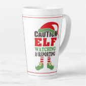 Fun ELF REGARDER Noël Latte Mug (Angle droit)