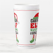 Fun ELF REGARDER Noël Latte Mug (Devant)