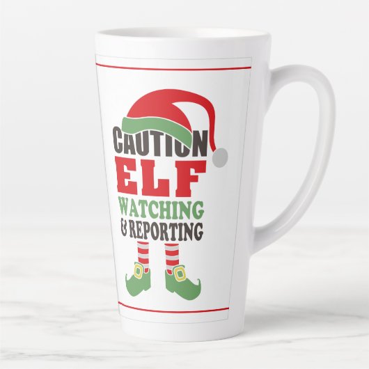 Fun ELF REGARDER Noël Latte Mug (Droite)