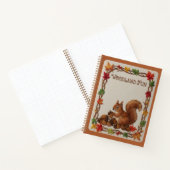 Fun Embroidered Squirrel & Acorns Fall Foliage Notitieboek (Binnen)