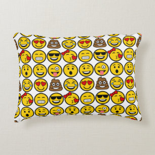 Fun Emoji Pattern Emotion Facets Accent Kussen