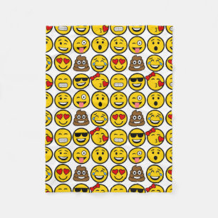 Fun Emoji Pattern Emotion Facets Fleece Deken