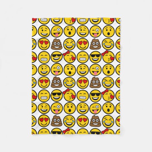 Fun Emoji Pattern Emotion Facets Fleece Deken (Voorkant)
