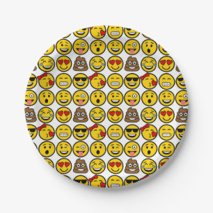 Fun Emoji Pattern Emotion Facets Papieren Bordje