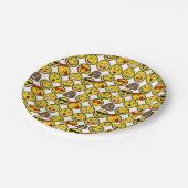 Fun Emoji Pattern Emotion Facets Papieren Bordje (Gekanteld)