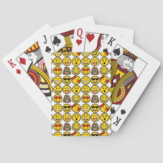 Fun Emoji Pattern Emotion Facets Pokerkaarten (Achterkant)