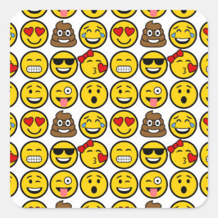 Fun Emoji Pattern Emotion Facets Vierkante Sticker