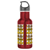 Fun Emoji Pattern Emotion Facets Waterfles (Achterkant)