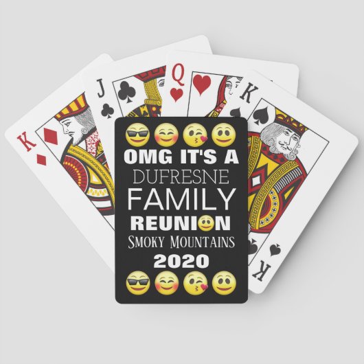 Fun Emojis Family Reunion Pokerkaarten (Achterkant)