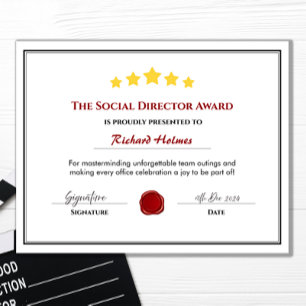Fun Employee Award Certificaat - Sociaal directeur