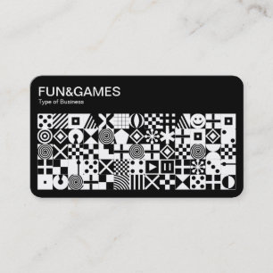 Fun en games - Wit op zwart met zwart Visitekaartje