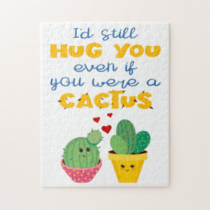 Fun en kleurrijke cartoon Cactus, liefhebbend roma Legpuzzel