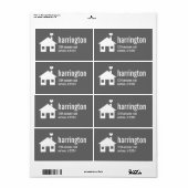 Fun en Modern Charcoal Grey Address Label (Full Sheet)