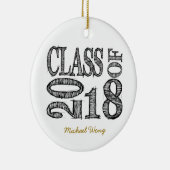 Fun en Simple Pen Sketch Class of 2018 Afstuderen Keramisch Ornament (Rechts)