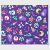 Fun en Spooky Halloween Pattern Cadeaupapier (Vlak)