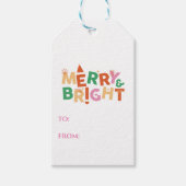 Fun en Whimsical Merry en Bright Holiday Labels Cadeaulabel (Voorkant)