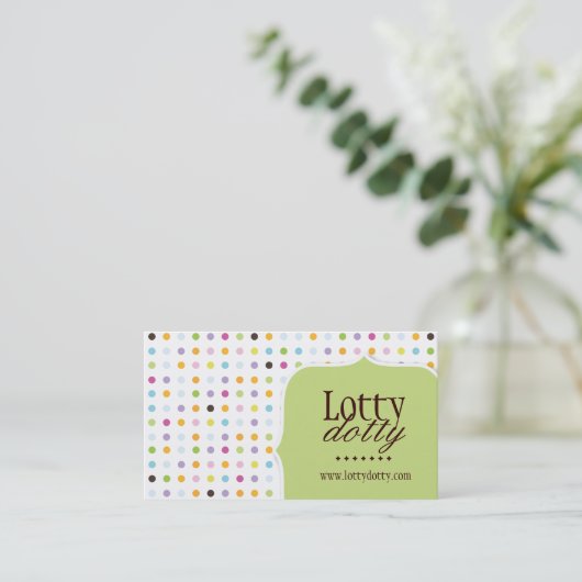 Fun en Whimsical Polk A Dot Visitekaartje (Staand voorkant)