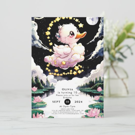 Fun Enchanted Duck Verjaardag Kaart (Staand voorkant)