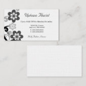 Fun et Flirty Floral Carte de visite, Gris (Devant / Derrière)