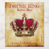 Fun Étiquette de vin rouge roi ivre! (Étiquettes simples)