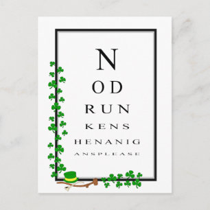 Fun eye Test No Drunken Shenanigans Alsjeblieft Briefkaart