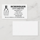 Fun Eyechart Optician Visitekaartje (Voorkant / Achterkant)