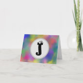 Fun Eyes Monogram Note Kaart met kleurrijk motief (Voorkant)